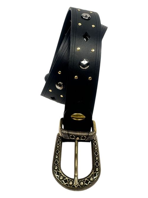 cintura donna nera con strass BaxLab Milano | M69OV-61